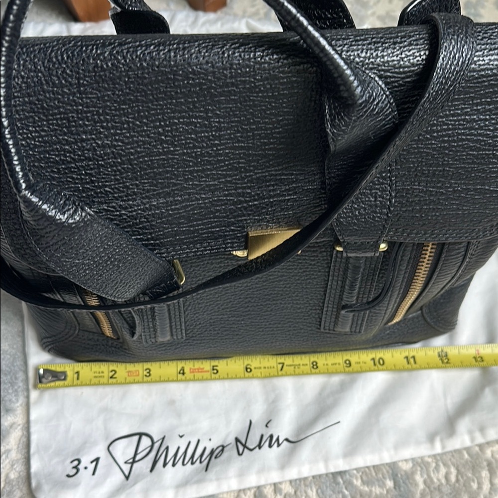 3.1 Phillip Lim Black Pashli Leather Satchel with Brass Hardware - Picture 8 of 10